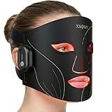 Red Light Therapy for Face – 4 Mode Cordless LED Face Mask with 850NM Infrared, Red, Blue & Amber Light, 10-Min Timing Function, 272 LED Beads, Eyes Protection, Rechargeable for At-Home & Travel