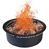 SoulMate Outdoor 43-Inch Outer/39-Inch Inner Fire Pit Ring Smokeless,Duty Solid Metal Steel Round Firepit Rim Insert for DIY Fire Pits, Outdoor Above or In-Ground, Camping Garden Patio Backyard.