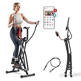 Sunny Health & Fitness SF-E902S Air Walk Pro Trainer Elliptical Machine Glider w/LCD Monitor, 220 LB Max Weight and 30 Inch Stride