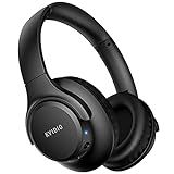 KVIDIO Bluetooth Headphones Over Ear, 65 Hours Playtime Wireless Headphones with Microphone, Foldable Lightweight Headset with Deep Bass, HiFi Stereo Sound Low Latency for Travel Work Cellphone