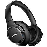 KVIDIO Bluetooth Headphones Over Ear, 65 Hours Playtime Wireless Headphones with Microphone, Foldable Lightweight Headset with Deep Bass, HiFi Stereo Sound Low Latency for Travel Work Cellphone