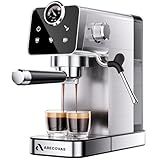 Arecovas Espresso Machine with Milk Frother, 20 Bar Compact Coffee Machine with Touch Screen & 41oz Water Tank for Home Use, Stainless Steel Espresso Coffee Maker for Americano, Cappuccino, Latte