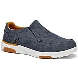 OrthoComfoot Men's Orthopedic Comfortable Casual Shoes, Cushioned Slip-On with Arch Support, Plantar Fasciitis Sneakers for Flat Feet Denim Size 10.5
