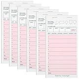 ZPARNO 6 Pack Server Note Pads, Pink Guest Checks Books for Servers, Server Pads, Total 300 Sheets Server Paper, Waitress Notepads for Restaurants