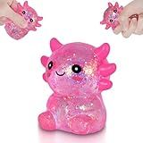 Puffwize Axolotl Squishy Toy, Cute Slow Rising Fidget Toy for Stress Relief, Soft Squeeze Sensory Toy for Kids and Adults, Handheld Stress Ball for Anxiety and Focus Sitting Posture Axolotl(Pink)