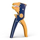 VCELINK Wire Stripper and Cutter, Professional Quick Strip Automatic Wire Stripper, 2 in 1 Adjustable Electrical Cable Wire Stripping Tool&Eagle Nose Self-Adjusting Wire Pliers (7-Inch), Blue