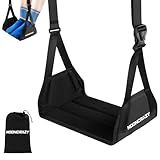 Airplane Foot Hammock, No Collapse Foot Rest for Plane Travel with Extended Adjustment Strap, Portable Desk Foot Hammock with Thickened Foam, Foot Sling Travel Essentials to Relax Your Feet