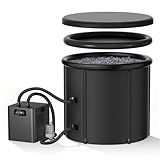 1/3HP Ice Bath Chiller & 100 Gallon Portable Cold Plunge Tub Kit with External Filter Pump – Inflatable Ice Pod with Lid for Athletic Recovery and Home Wellness