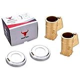 Brass Pool Rail Anchor and Escutcheon Set – 2 Pack Inground Anchors with 4" Depth – Fits 1.90" OD Tubing – Heavy-Duty Mounting Kit for Pool Handrails and Ladders - 2 Pack