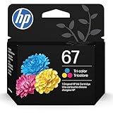 HP 67 Tri-Color Ink Cartridge | Works with DeskJet 1255, 2700, 4100 Series; Envy 6000, 6400 Series | Eligible for Instant Ink | 3YM55AN | Packaging May Vary