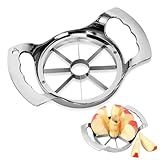 Obsoorth Large 8 Slices Apple Slicer and Corer Sharp Heavy Duty Stainless Steel Apple Cutter Easy to Use Apple Corer Tool for Oranges and Pears, Silver, OB-1026B