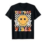 Groovy Test Day Vibes Testing Day Smile Face Boys Girls Kids T-Shirt