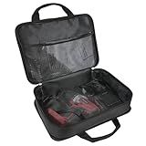 AVID POWER Tool Bag, 13 Inch Tool Storage Carrying Case, Suitable for Cordless Drill, Tire Inflator, Impact Wrench, Soft Canvas Power Tool Pouch with Mesh Dividers & Double Zipper