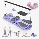 Pilates Board Reformer 15-in-1: Split & Foldable Design, Portable Home Gym with Digital Display, Resistance Bands, Balance Board for Women's Full Body & Core Training