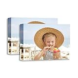 YK artwood Custom Canvas Upload Images- Custom Canvas Prints with Your Photos 10x8 inch 2 Pack -Personalized Canvas Pictures for Kid Lover Pet Family -Canvas Framed