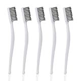 5pcs Wire Brushes Set for Cleaning, 7.09in Long Stainless Steel Wire Brushes Reinforced Bristle Mini Handle Brush Tools for Kitchen Industrial Welding Slag Walnut Carving Gaps Rust Removal