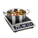 ChangBERT Portable Induction Cooktop, NSF Certified Pro Induction Hot Plate, Powerful 1800W with Large 8" Heating Coil, Premium Stainless Steel, 18 Temp Settings Commercial Grade Countertop Burner