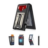 GHUKY Wallet for Men RFID Wallet with Money Clip, Slim Pop Up Card Holder for 10-12 Cards, Minimalist Smart Credit Card Case with ID Window, Bifold Metal Wallet for Front Pocket, Gifts for Men