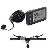 Goshyda S866 Bike Computer, Electric Display LCD Meter, 24V 36V 48V Electric Scooter Control Panel with Plug, Bike Speedometer Odometer, Black, for 22.2mm/0.9in Handlebars