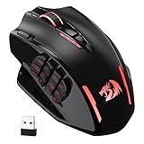 Redragon M913 Impact Elite Wireless Gaming Mouse, 16000 DPI Wired/Wireless RGB Mouse with 16 Programmable Buttons, 45 Hr Battery and Pro Optical Sensor, 12 Side Buttons MMO Mouse