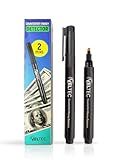 Counterfeit Money Bill Detector Pen – Easy to Use and Reliable Universal Currency Fake Bill Checker for Personal & Commercial Use – Ensures Authenticity and Prevents Fraud (2 Pack)