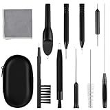 11 Pcs Hearing Aid Cleaning Kit, Hearing Amplifier Cleaning Tools Multi-Functional Cleaner Tools Clean Accessories with Brushes, Case and Microfiber Cloth for Earbuds Headphones