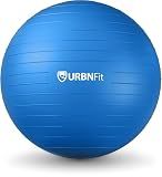 URBNFit Exercise Ball - Yoga Ball in Multiple Sizes for Yoga, Pilates, Pregnancy, Stability - Anti-Burst Swiss Balance Ball w/Quick Pump – Office Ball Chair for Home and Gym – 26 Inch - Blue