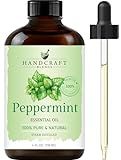 Handcraft Blends Peppermint Essential Oil – Huge 4 Fl Oz – 100% Pure and Natural – Premium Grade Essential Oil for Diffuser and Aromatherapy, Skin, Massage, Candle and Soap Making Fragrance