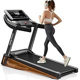 UMAY Fitness Home Folding Incline Treadmill with Pulse Sensors, 3.0 HP Quiet Brushless, 300 lbs Capacity (Black or Gray) (Gray)