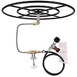 Stanbroil LP Propane Gas Fire Pit Burner Ring Installation Kit, Black Steel, 30-inch