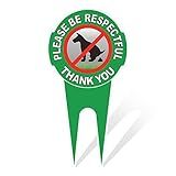 HEIOKEY Double Sided No Dog Pooping Sign with Stake 12" x 6" - Politely Reads:Please Be Respectful Thank You,No Dog Poop and Pee Yard Signs Stop Dogs from Pooping On Your Lawn,No Poo Sign