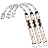 SUPRUS Electric Candle Lighter USB Type C Rechargeable Lighter Steel Shell & Hanging Hook with 360° Flexible Neck(Gold, 3)