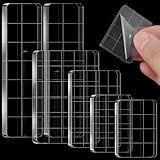 FNANJWQ 6Pcs Acrylic Blocks for Stamping Set Clear Stamping Blocks Tools with Grid Lines, Stamps for Crafting Card Making Scrapbooking Tools