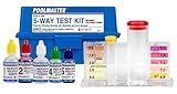 Poolmaster 22260 5-Way Swimming Pool or Spa Water Chemistry Test Kit with Case, Essential Collection