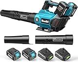 SEESII 40V Leaf Blower Cordless with 2 x 5200mAh Batteries and 2 Fast Chargers, 680CFM 210MPH Electric Leaf Blower with Variable Speed Control, Handheld Battery Blower for Lawn Care, Dust and Debris