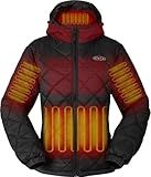 TRISTEAFF Women's Quilted Down Heated Jacket With Battery, Lightweight Smart Heating Coat with Hood For Winter Outdoor