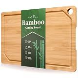 Kitsure Bamboo Cutting Board for Kitchen, Large, Natural