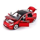 1:32 Scale Model 3 Car Toy Pull Back with Sound and Light, Alloy Diecast Mini Vehicles Toys for Kids Gift or Car Model Collection Enthusiasts Gift (Brilliant Red)
