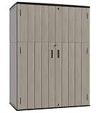 KINYING Outdoor Storage Shed,57 Cu.ft Vertical Outdoor Storage Cabinet Waterproof, Outdoor Resin Tool Shed for Patio Furniture, Garden Tools, Pool Accessories, Lawn Mower(Coffee Color)