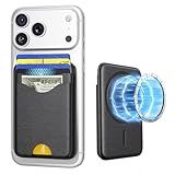 Nepagz Magnetic Wallet Black Vegan Leather Upgraded for MagSafe Wallet, 5 Card-Holder, for iPhone, with Adjustable Stand, for iPhone 17/16/15/14/13/12 Series, Not for Mini, Ultra-Slim