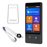 Anfier Translator Device W12S Support 144 Languages and Accents 98% High Accuracy Rapid Two Way Translation in 1s with Protective Case and Lanyard W12S Black