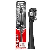 Colgate 360 Power Charcoal Replacement Toothbrush Heads, Works with Any 360 Battery Toothbrush, Features Soft Bristles and a Rubber Polisher on Each Replacement Head, 2 Pack