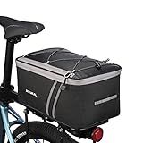 JXFUKAL Rear Bike Rack Bag with Rain Cover, 7L/9L/10L/12L Waterproof Bicycle Ebike Saddle Bag Cycling Pannier Trunk Carrier with Reflector & Adjustable Cord for Commuter Travel Outdoor
