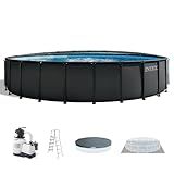 INTEX Ultra XTR 26 ft x 52 in Above Ground Pool Set, Round Swimming Pool with Steel Frame, 2800 GPH Sand Filter Pump, Ladder, Cover, & Ground Cloth
