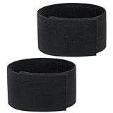 Black Boot Straps, 2 PCS Elastic Polyester Ankle Straps for Cowboy Boots Adjustable Boots Bands Self-adhesive Trousers Blouses Elastic Strap Band with Hook and Loop for Hiking Fishing Hunting