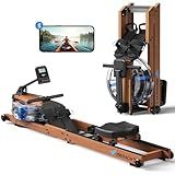 MERACH Water Rowing Machines for Home use, Foldable Rower Machine with 400LBS Weight Capacity, Dedicated Monitor and Comfortable Seat, Free MERACH App for Immersive Water Rower