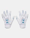 Under Armour Men's F9 Nitro Novelty Football Gloves, (105) White/Distant Gray/Metallic Taupe, Large