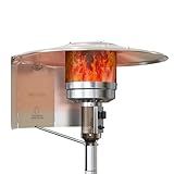 EAST OAK Patio Heater Reflector Shield, Outdoor Heater Reflector Shield as Patio Heater Replacement Part with Support Rod for Extra Heat Reflecting Power, Enegy Saving and Directional Heating, Silver