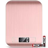 Mik-Nana Food Scale Pink, 10kg/22lb Digital Kitchen Scale Weight Grams and Oz for Baking and Cooking, 1g/0.1oz Precise Graduation, Easy Clean Stainless Steel