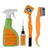 Bike and Motorcycle Chain Washer - bike Cleaner Kit Including Bicycle Chain Scrubber, Cleaner Brush Tool, Degreaser, Chain Lube, Bike Maintenance Kit for Mountain, Road, Hybrid, City Bicycles